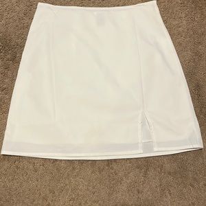 White mini skirt